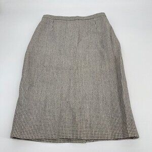 Gerard Pasquier Skirt 42 Womens Black White Wool Business Casual Knit Classic